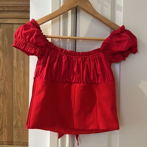 I am Gia Naomi red milk maid top small - Picture 8 of 15